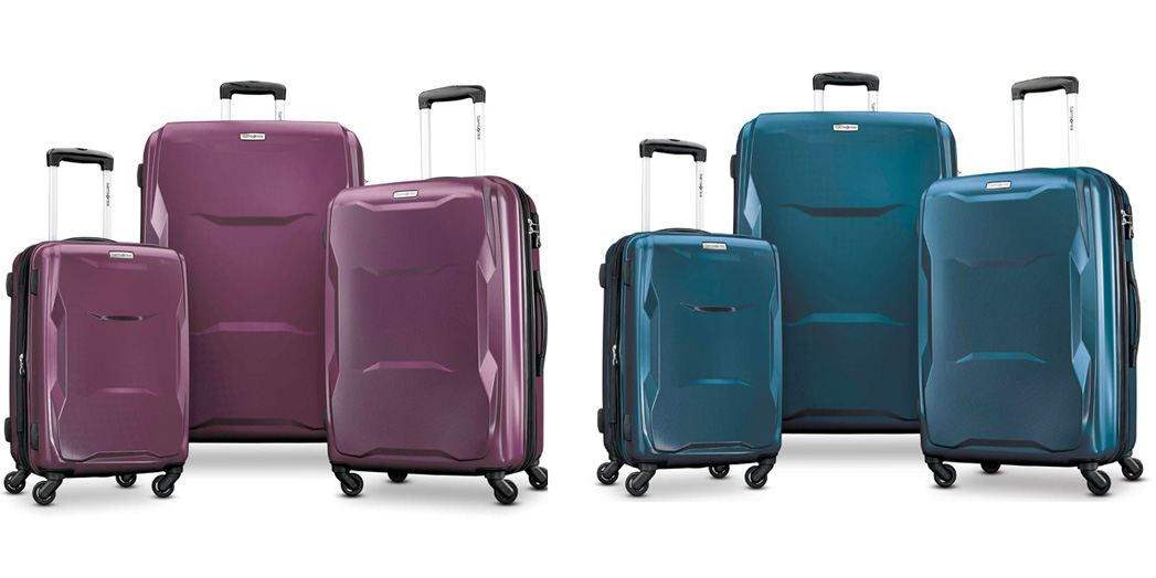 Samsonite Pivot 3Piece Luggage Set in purple or blue perfect for