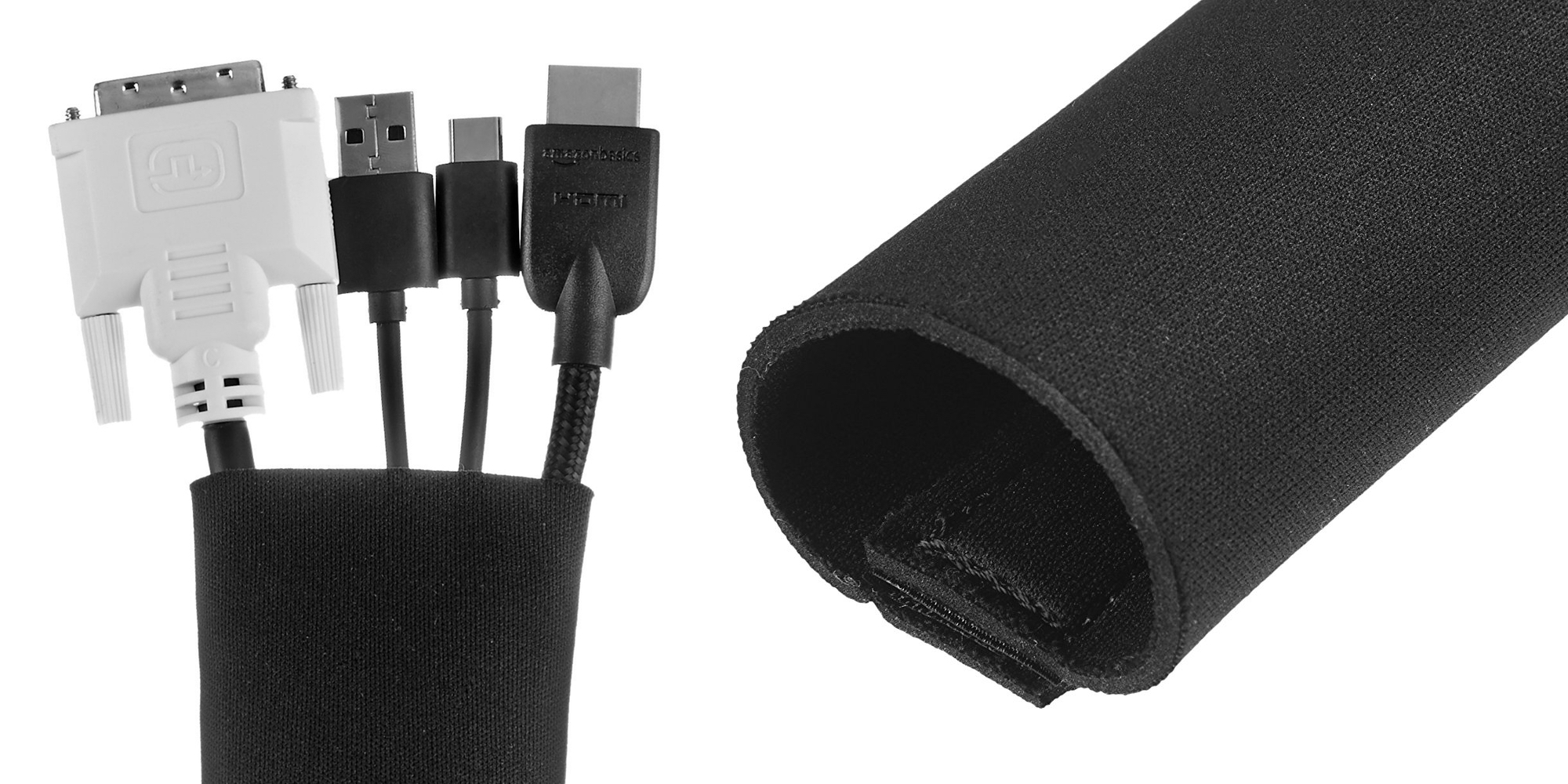 Tidy up your desk w/ the AmazonBasics 8inch cable management sleeve at