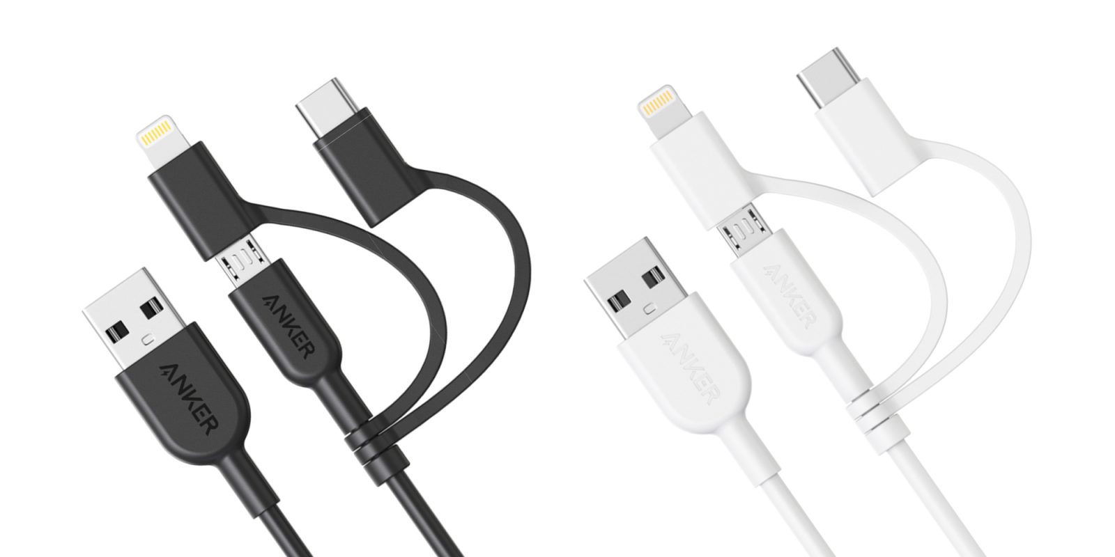  Black and white Anker PowerLine 542 cable USBC to Lightning.