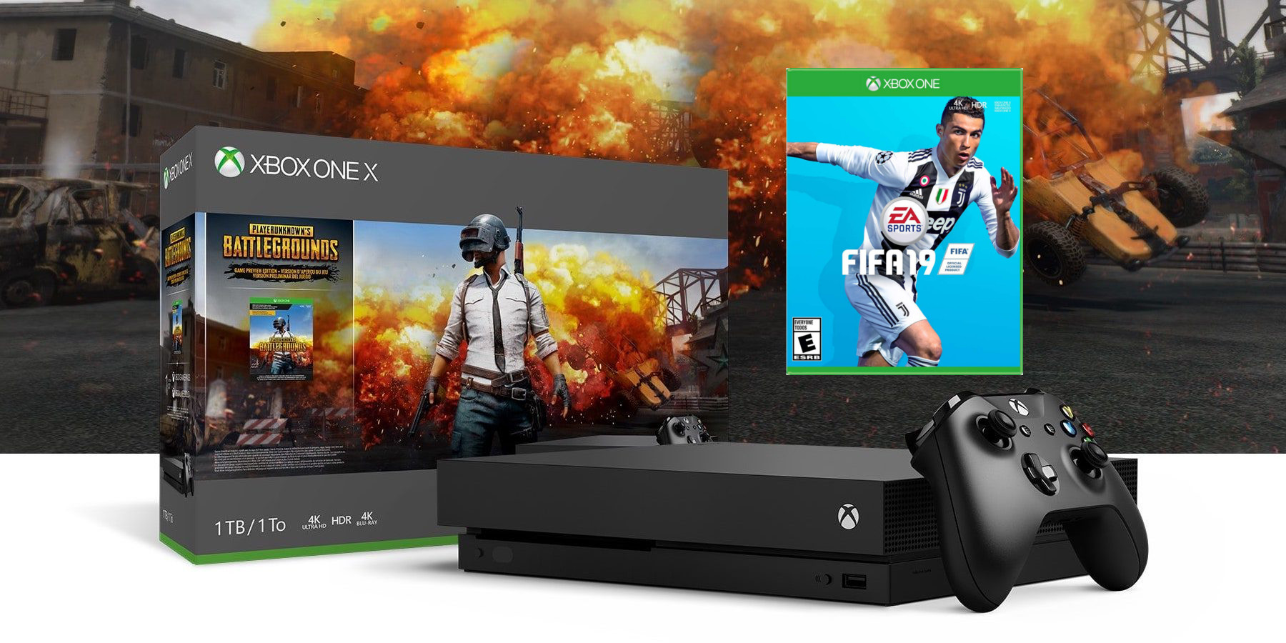Promotie Betasten Wedstrijd Get FIFA 19 for free inside this Xbox One X 1TB PUBG Bundle for $500 shipped