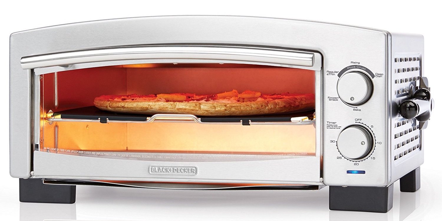 Black + Decker - P300S Pizza Oven & Snack Maker, Toaster Oven, Cooks in 5  Minutes, Stainless Steel