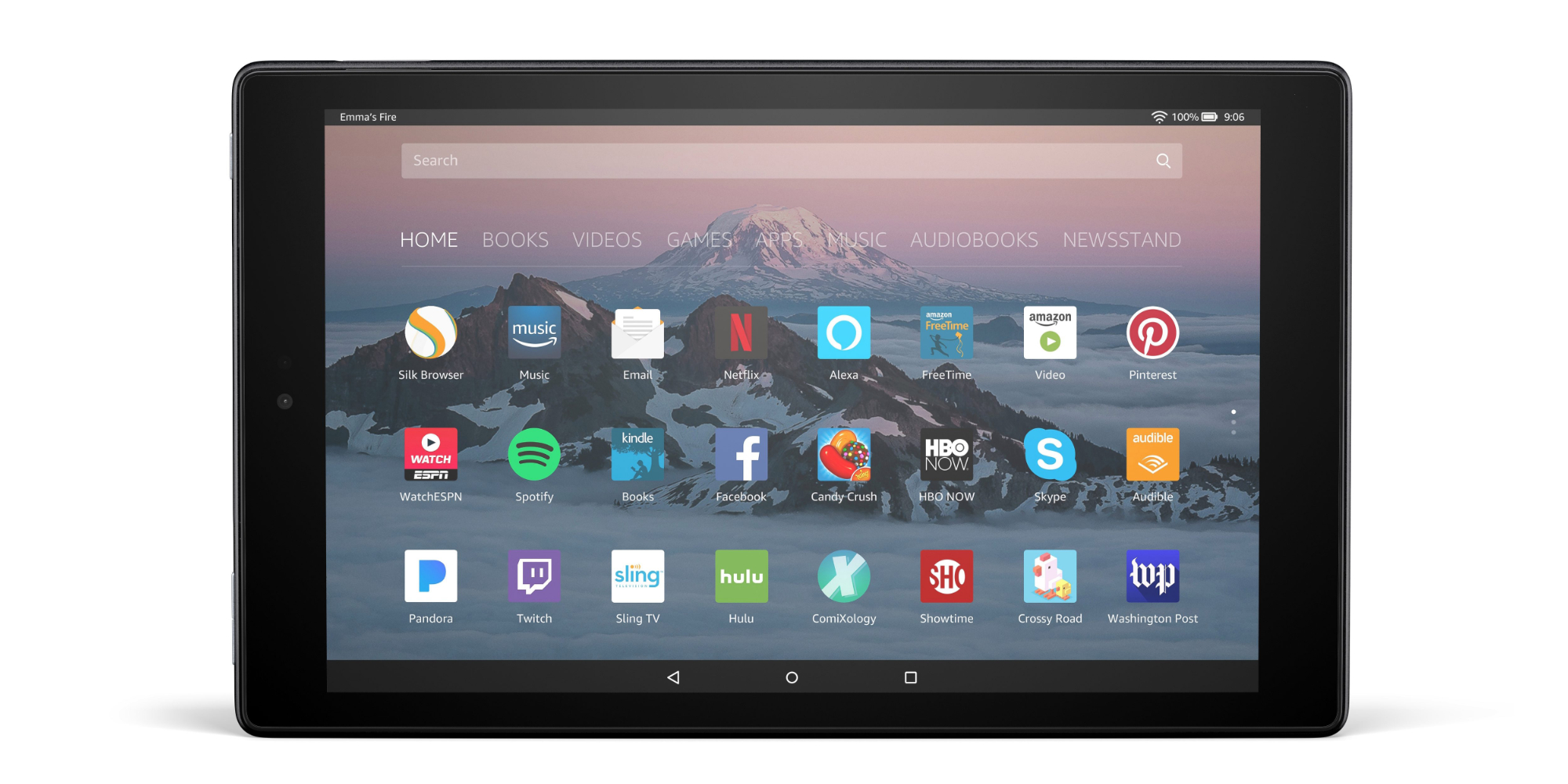 The Amazon 10-inch Fire HD 32GB Tablet offers 10-hour battery life