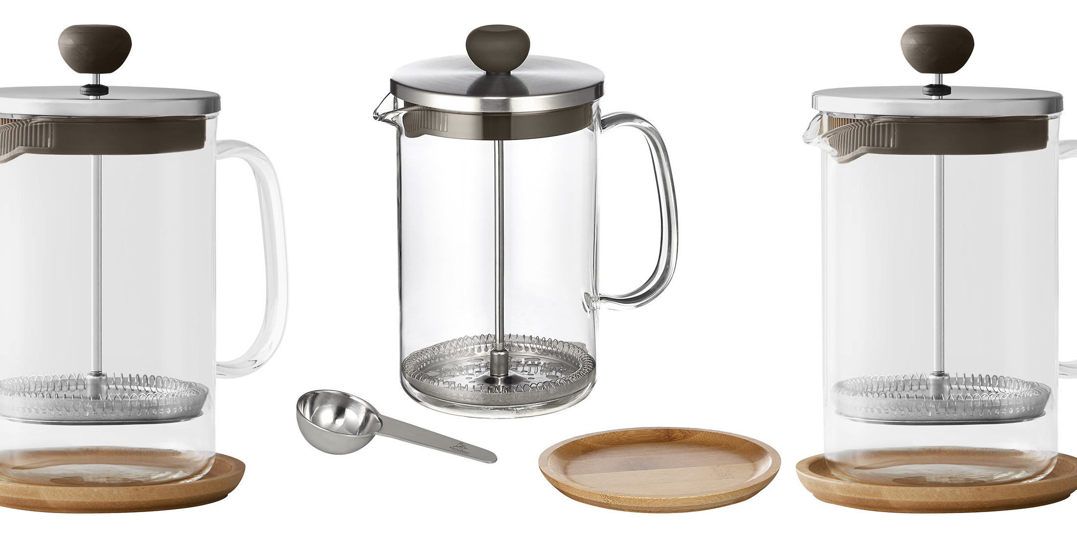 Caribou Coffee 5Cup French Press w/ bamboo trivet drops to 10 for