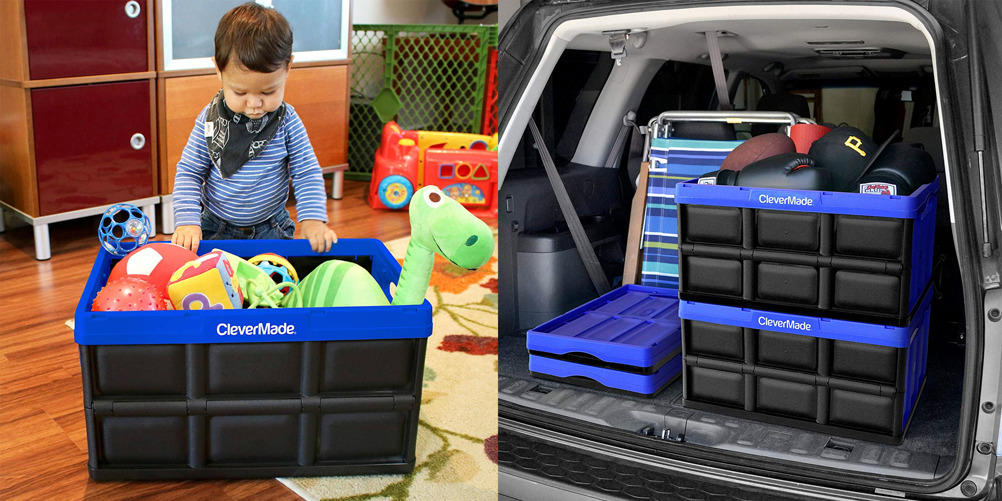 This 3pack of collapsible 62L storage bins make organization easy at