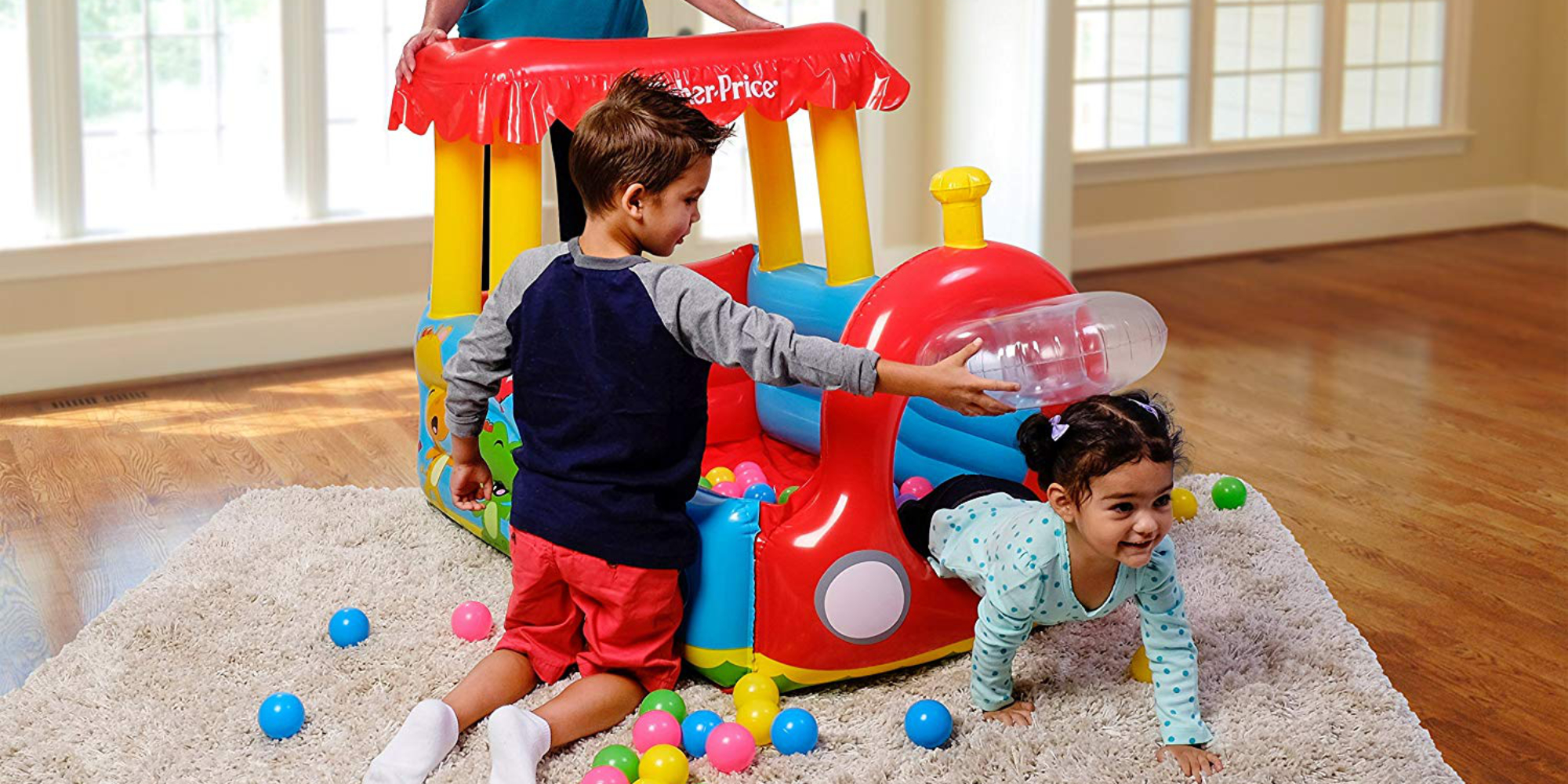 Gift FisherPrice's Inflatable Train Ball Pit for 20