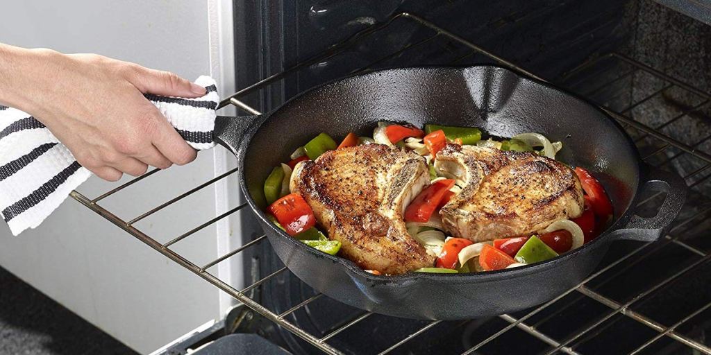 Choice 15 Pre-Seasoned Cast Iron Skillet with Helper Handle