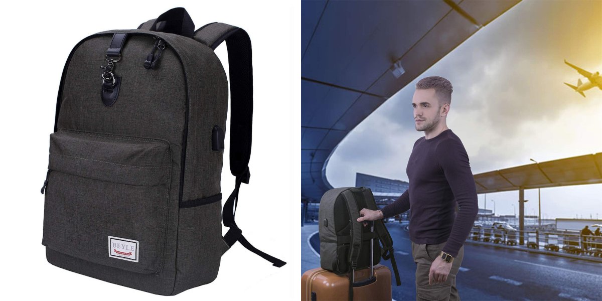 This backpack has a USB port and room for a 15-inch MacBook at $15 ...