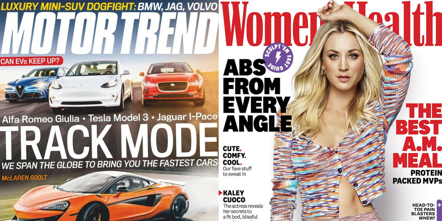 Magazine alts from $2.50/yr: Motor Trend, Women's Health, Dwell