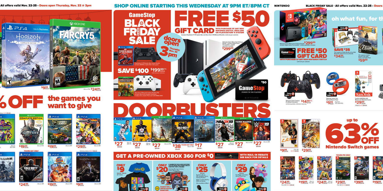 Gamestop Black Friday Ad 50 Gc W Nintendo Switch Ps4 Pro