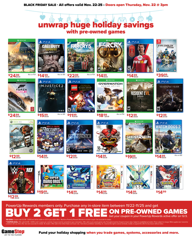 GameStop Black Friday Ad 50 GC w/ Nintendo Switch, PS4 Pro, Games