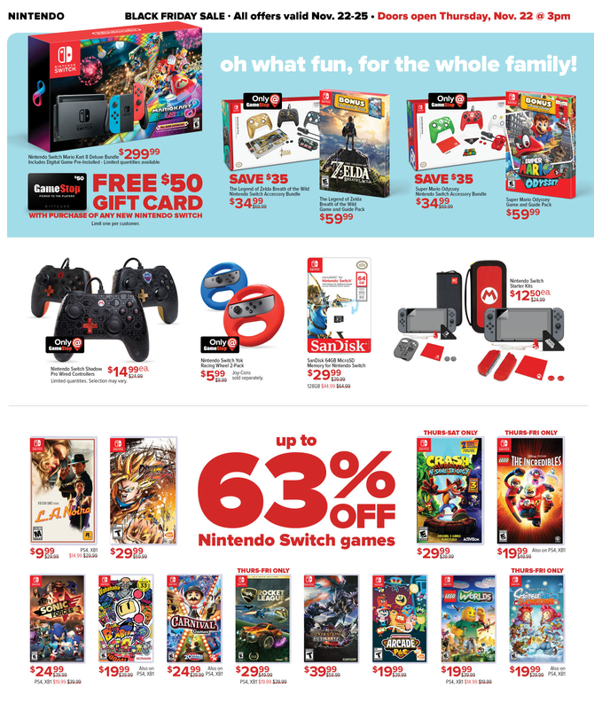 GameStop Black Friday Ad: $50 GC w/ Nintendo Switch, PS4 Pro, Games,  Controllers, more