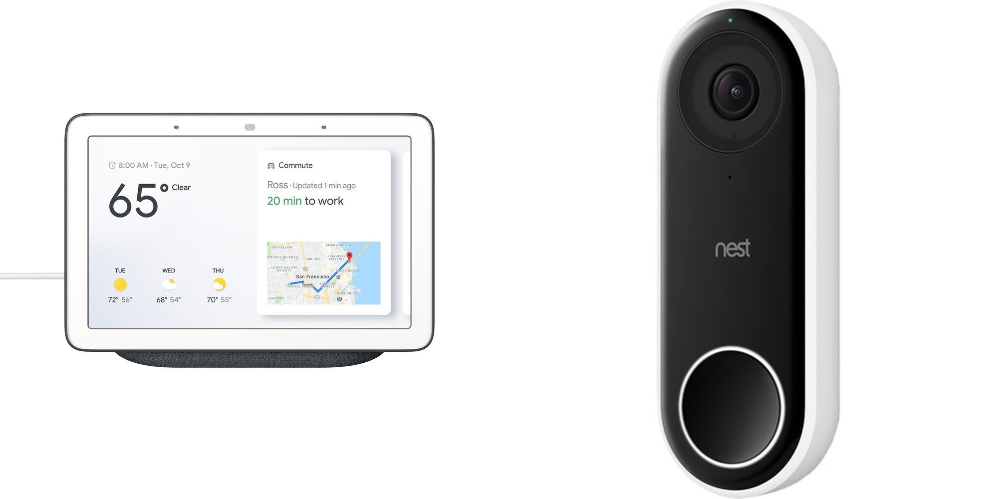 Save big when you pair Google Home Hub & Nest's Hello WiFi Video Doorbell 288 (Reg. 380