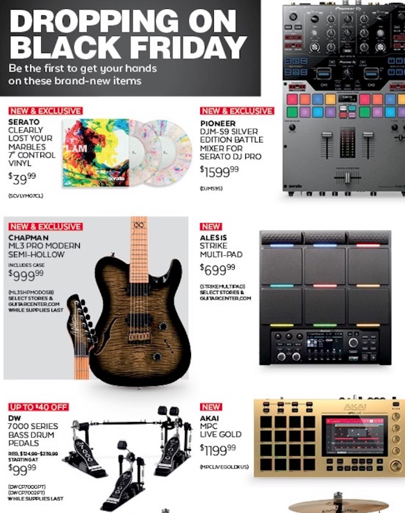 Guitar Center Black Friday Ad Fender, KRK monitors, Shure mics, AKAI