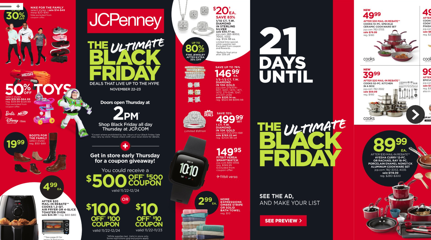 JCPenney Black Friday 2018 ad: UHDTVs, Nike/adidas apparel, kitchen - What Time Jcpenney Black Friday Deals End