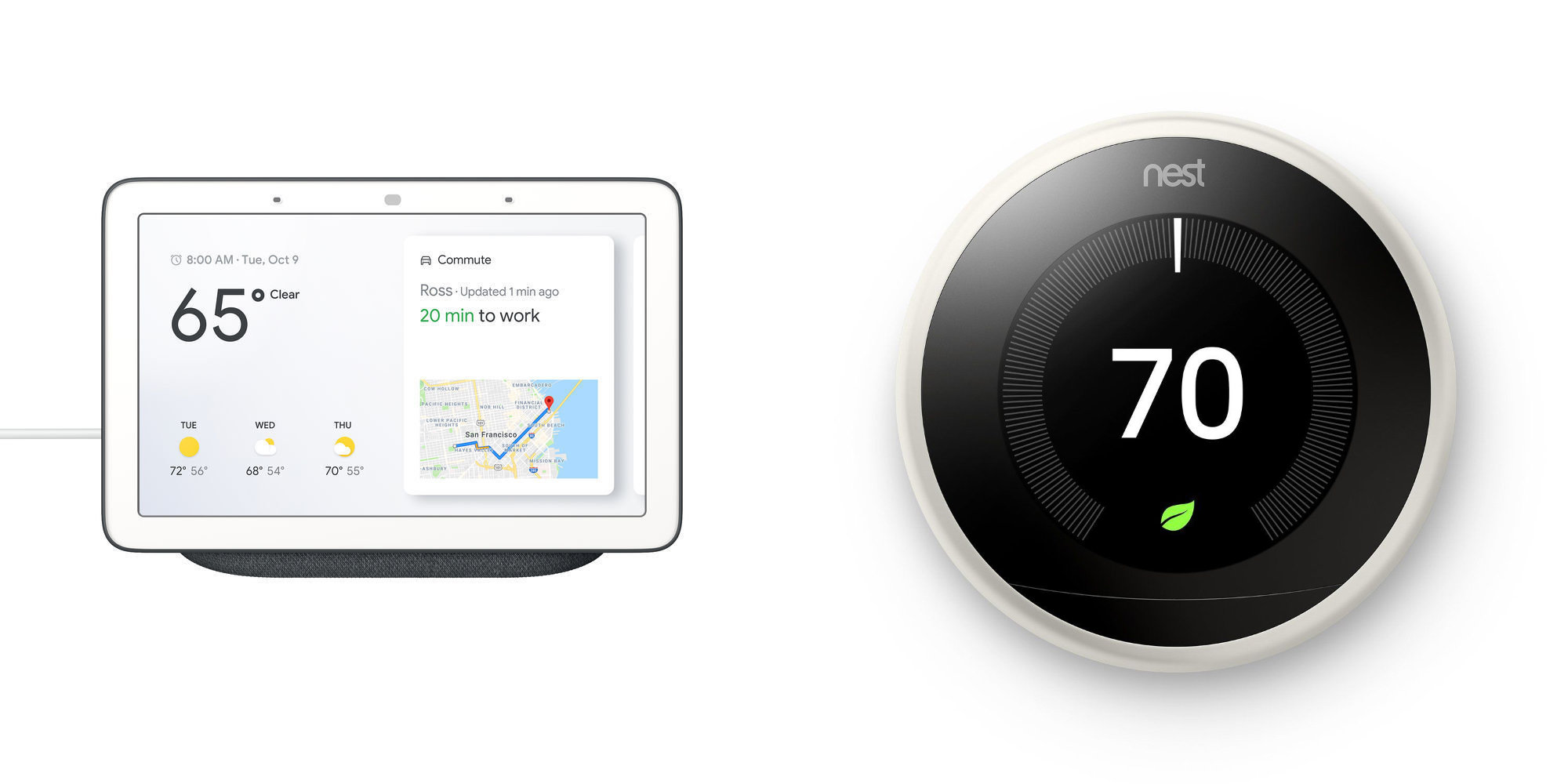 nest thermostat with google home hub