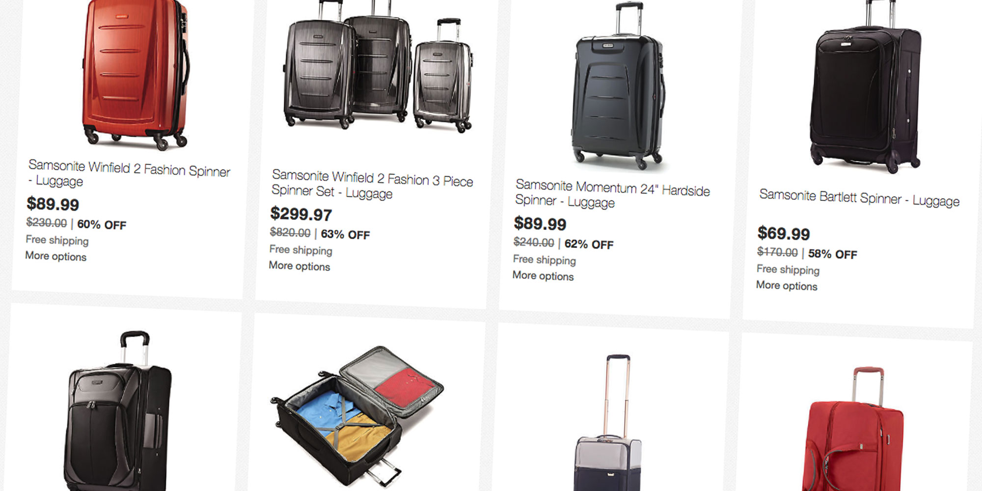 samsonite tenacity luggage set