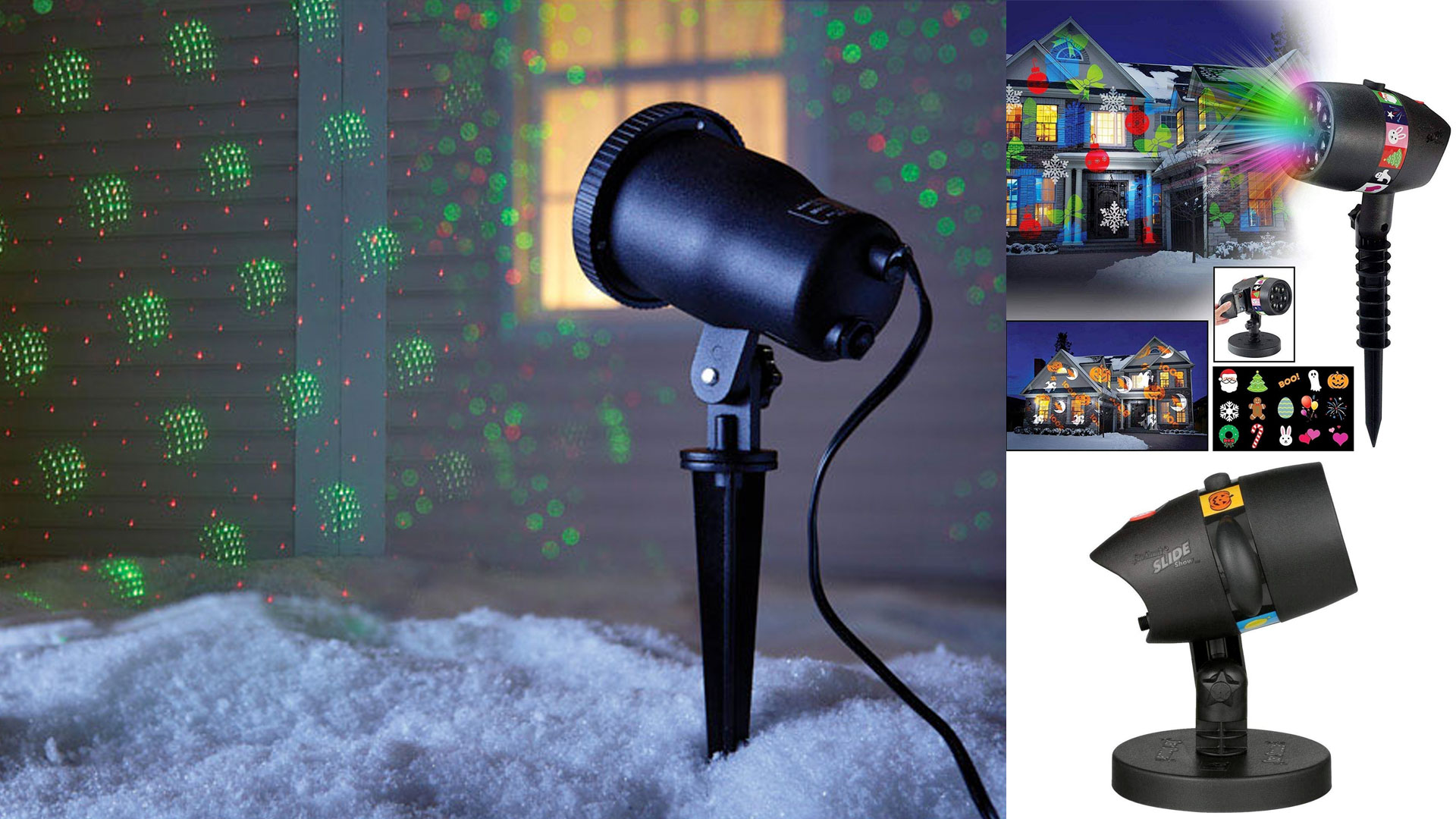 putting up Christmas lights, this LED projector is just 6 with