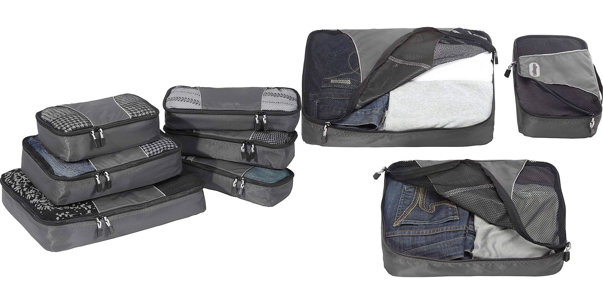 Stay organized on your next trip w/ this 6piece eBags packing cube set
