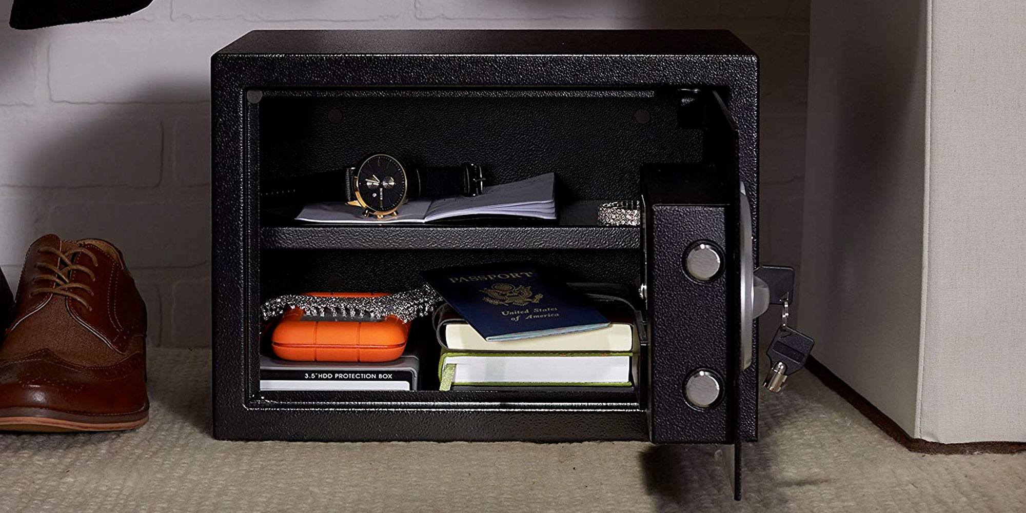 AmazonBasics' 0.5 cubic foot safe is perfect for keeping your valuables