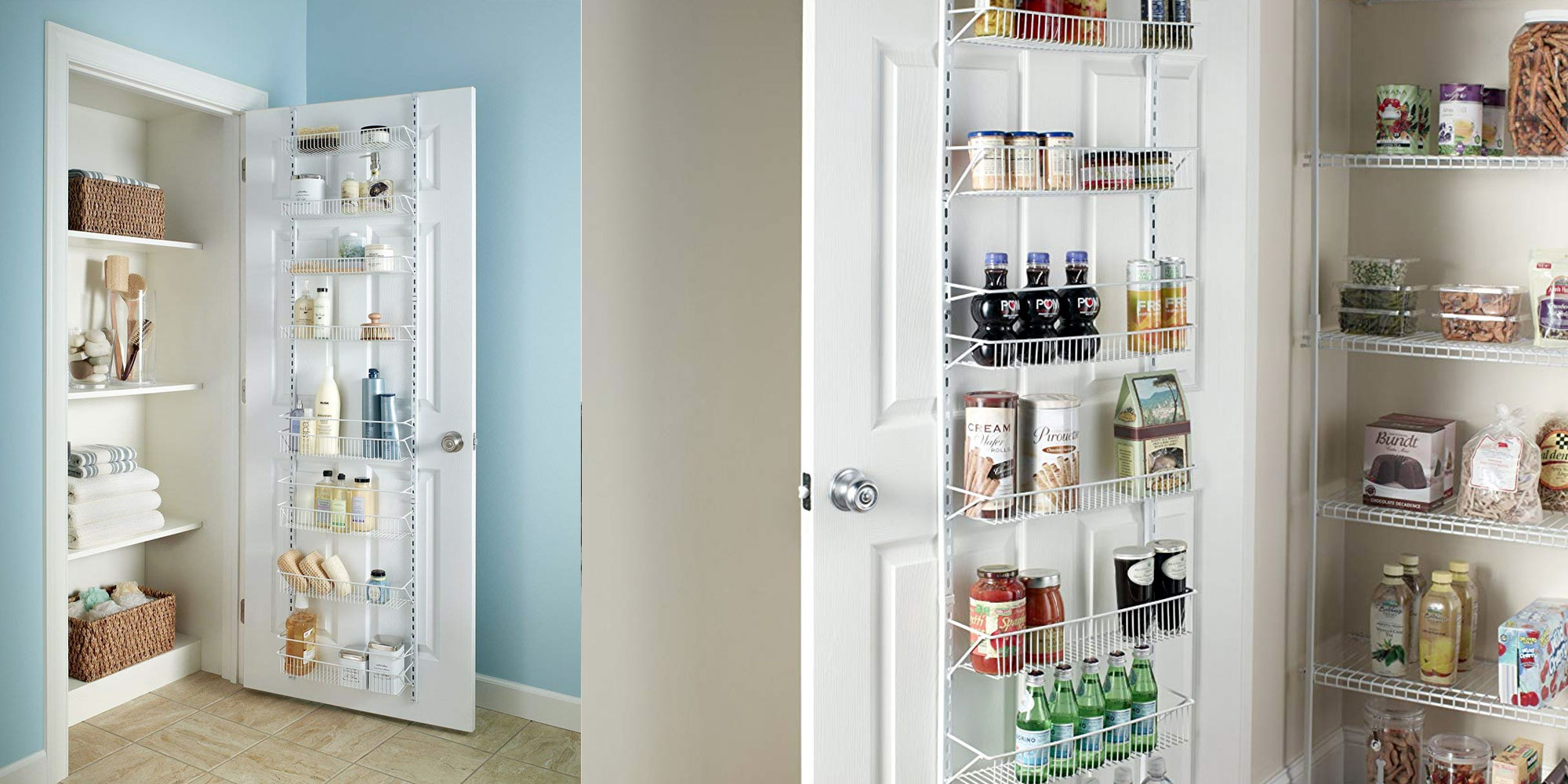 Organize your closet or pantry w/ this 20 overdoor rack from Amazon