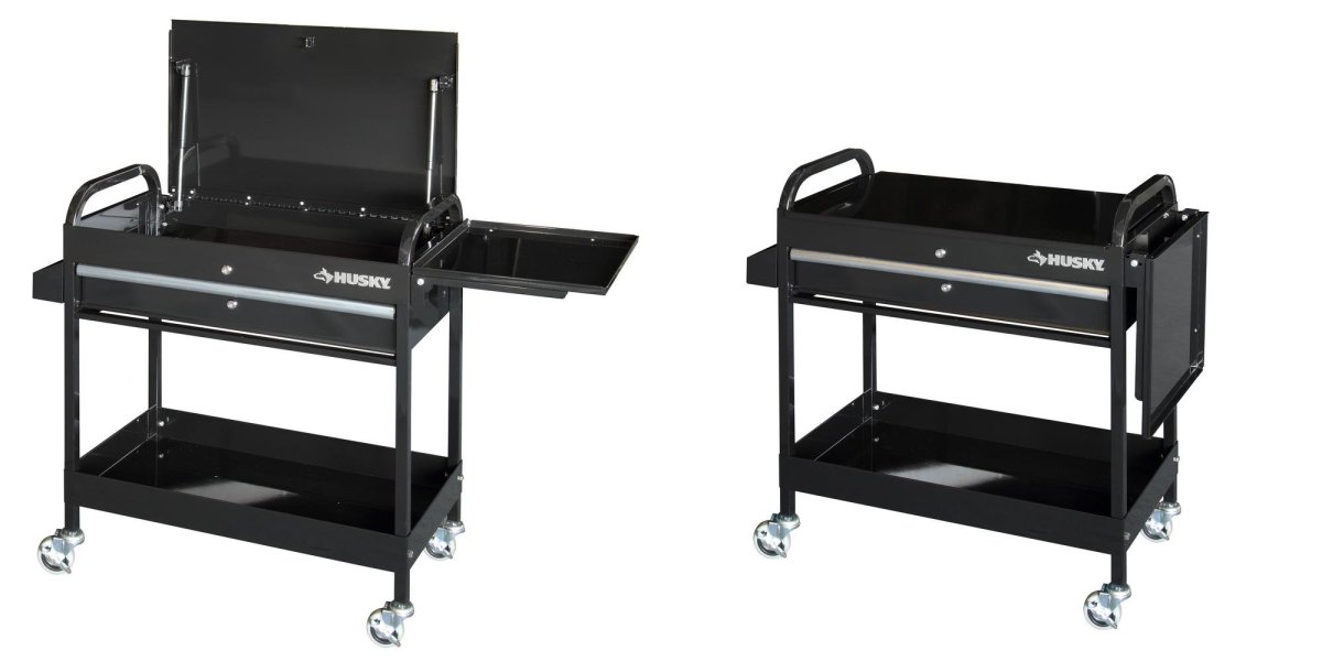 Don't hurt your back! This Husky Utility Cart holds 300 pounds of tools 59.50 shipped