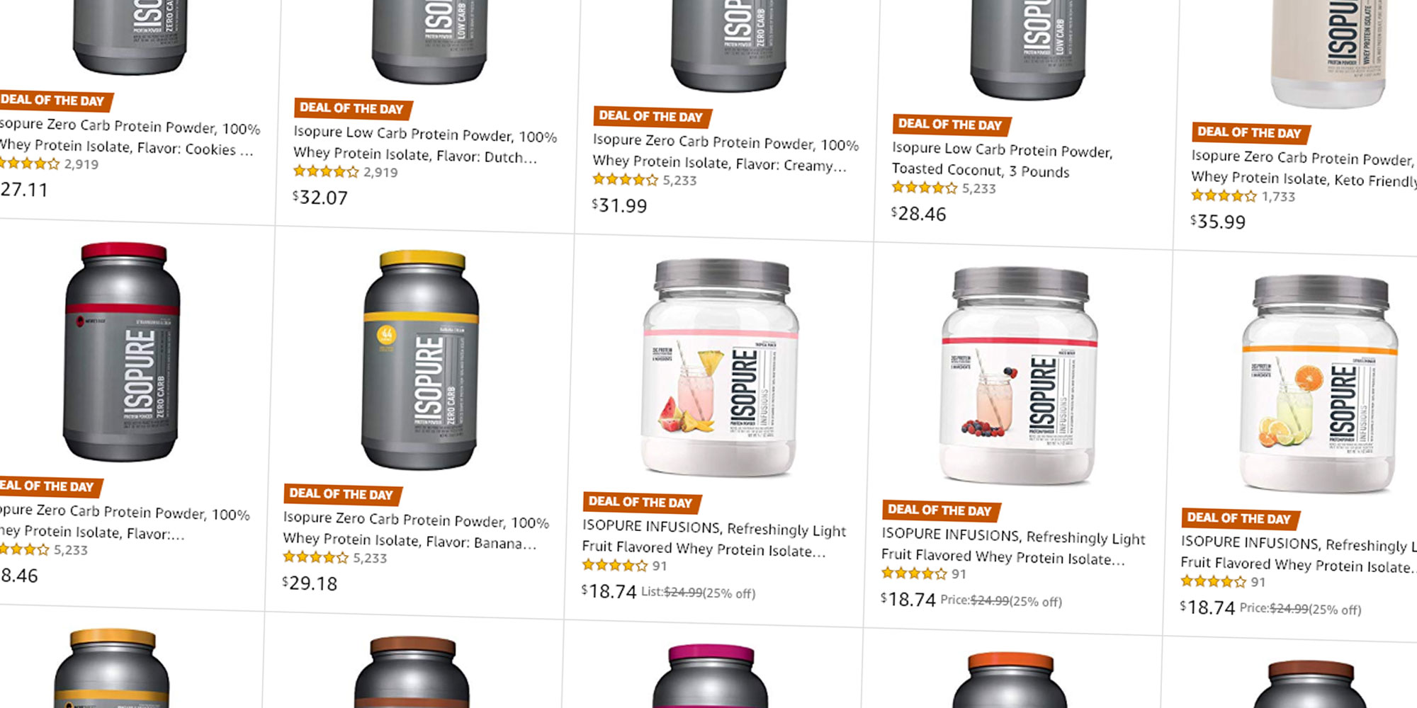 ISOPURE INFUSIONS™  LIGHT FRUIT FLAVORED PROTEIN POWDER