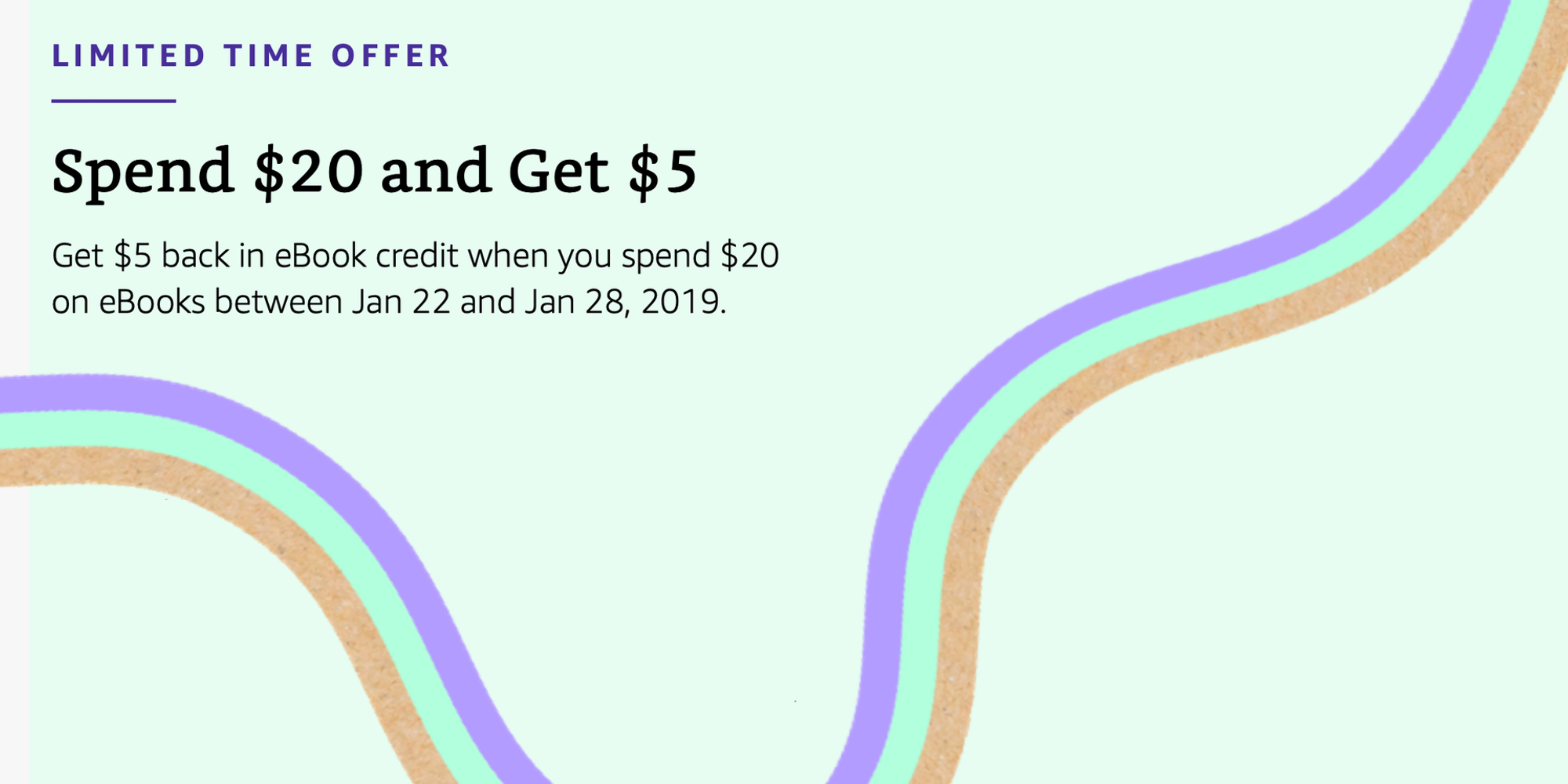 Spend 20 on eBooks at Amazon and get a FREE 5 credit toward your next