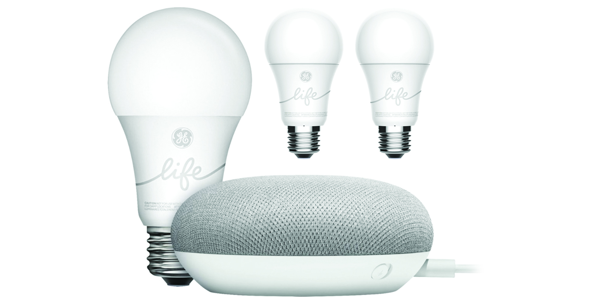 Kickoff your Assistantpowered smart home w/ a Google Home Mini Speaker + 3 GE Bulbs for 35