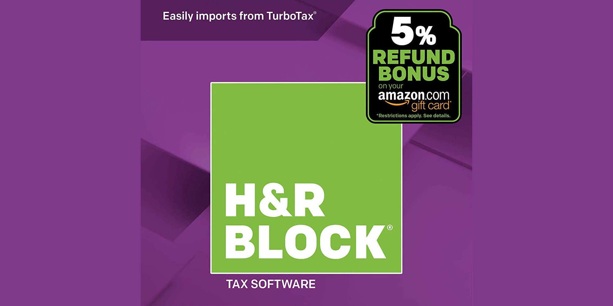 H&R Block Deluxe Tax Software includes a 5 bonus on your return, now