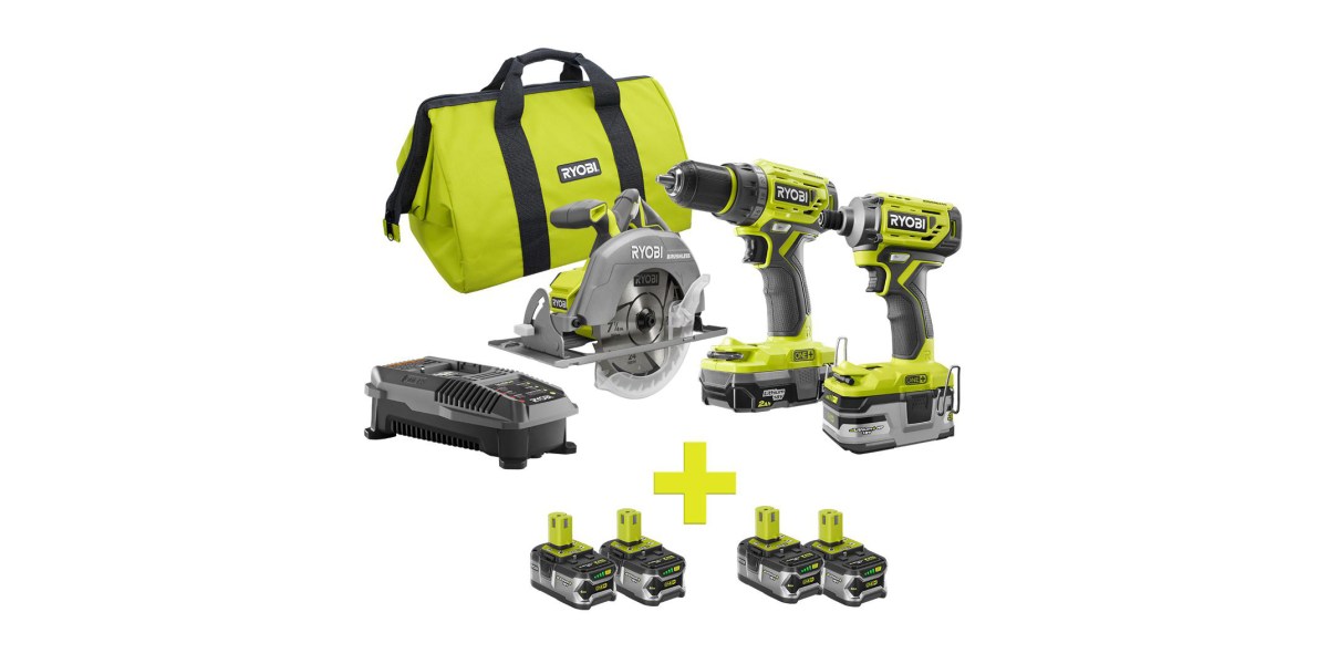 DIYers won't want to miss this Ryobi 18V 3-tool Kit w/ four batteries ...