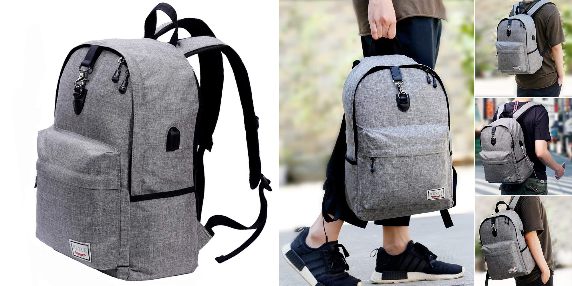 This water-resistant backpack has a USB port, fits a 15-inch MacBook, more:  $15.50 (35% off)