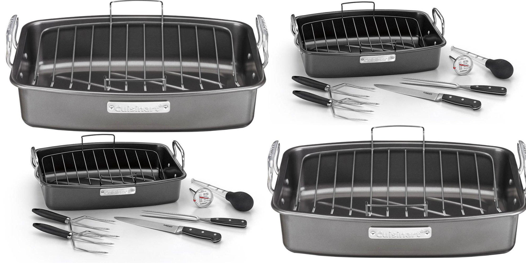 Be ready for your next feast w/ Cuisinart's Steel Roasting Pan Set for $40  (Reg. up to $100)
