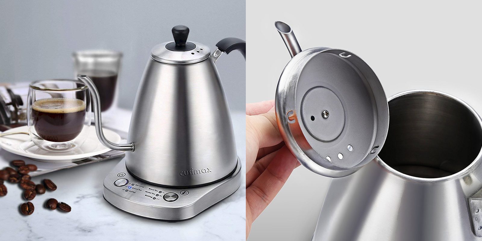 This stainless steel Gooseneck Electric Kettle w/ temperature control