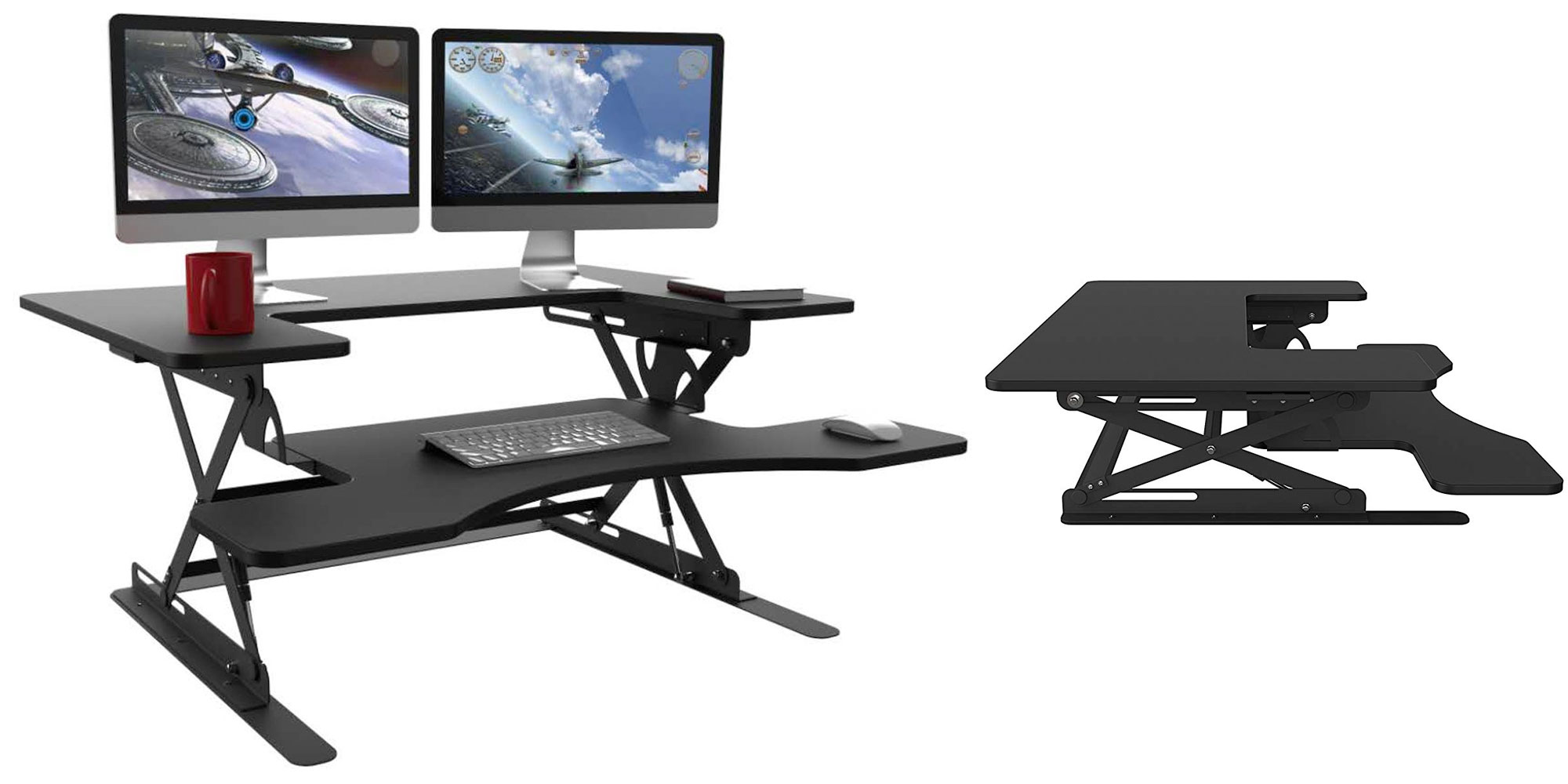 Halter ED-258 Preassembled Height Adjustable Desk Sit/Stand Desk Elevating Desktop 