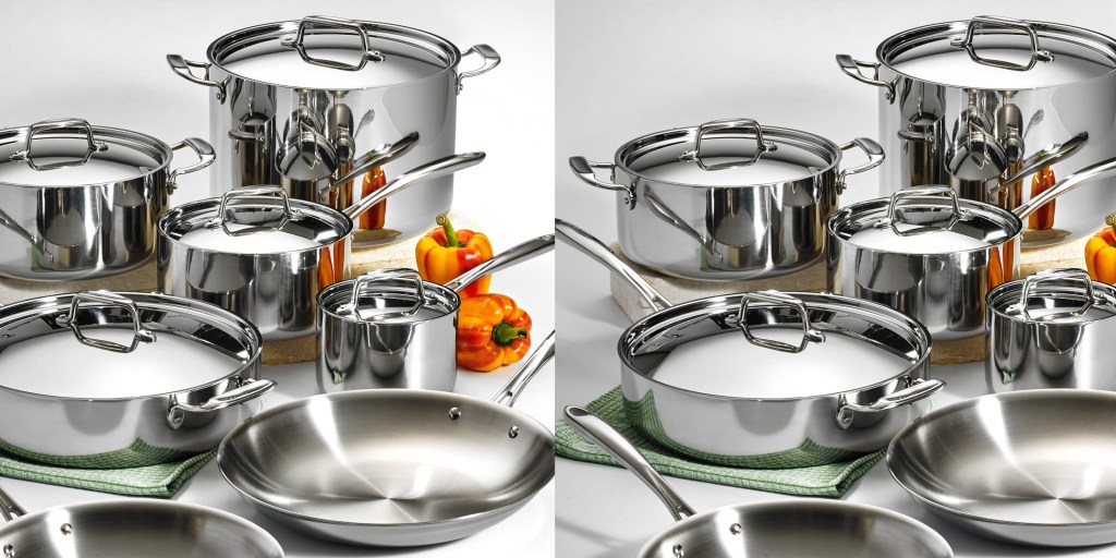 Upgrade that old cookware w/ Tramontina's 12-Piece Stainless Steel Set at  $100 off