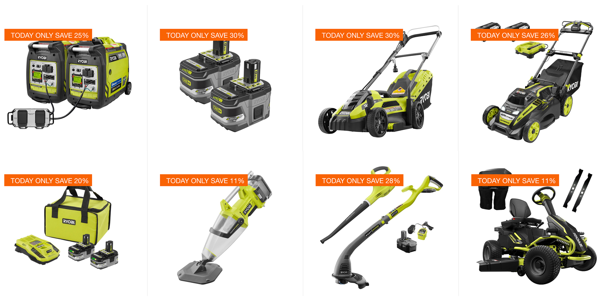 Save on Ryobi power tools, lawn mowers and more today only with deals