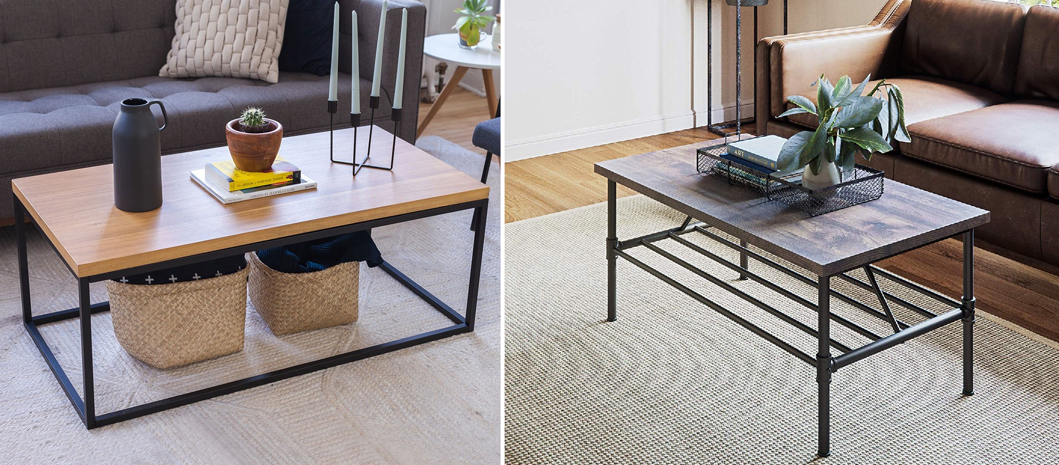 The industrial chic Nathan James Coffee Table will look nice in your