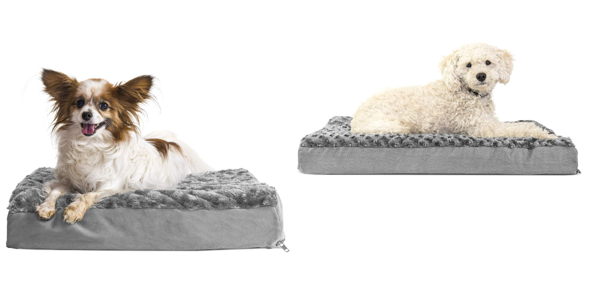furhaven faux fur & velvet orthopedic sofa pet bed