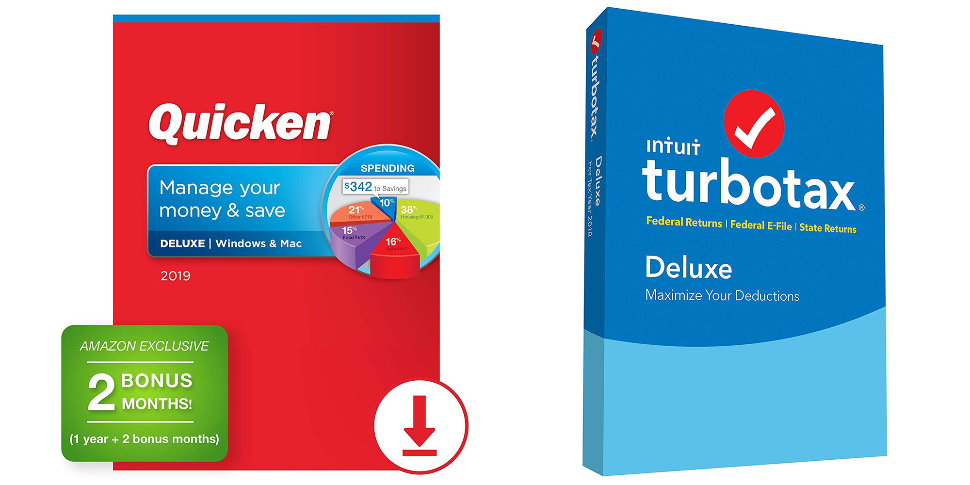 Shore up your financials w/ TurboTax Deluxe and Quicken software for