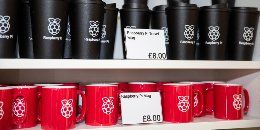 Raspberry Pi Store souvenir mugs