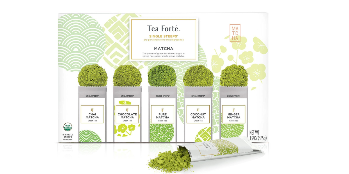 Enjoy matcha lattes at home with the Tea Forte Green Tea Sampler 11