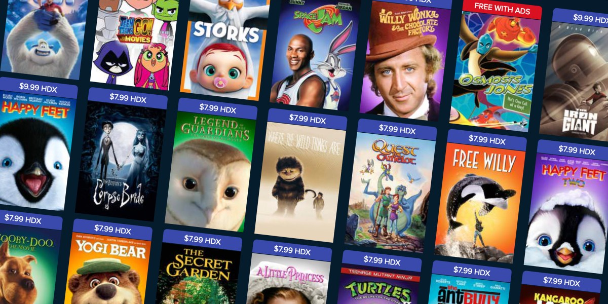 VUDU Family Film sale offers classics and animated titles from 8