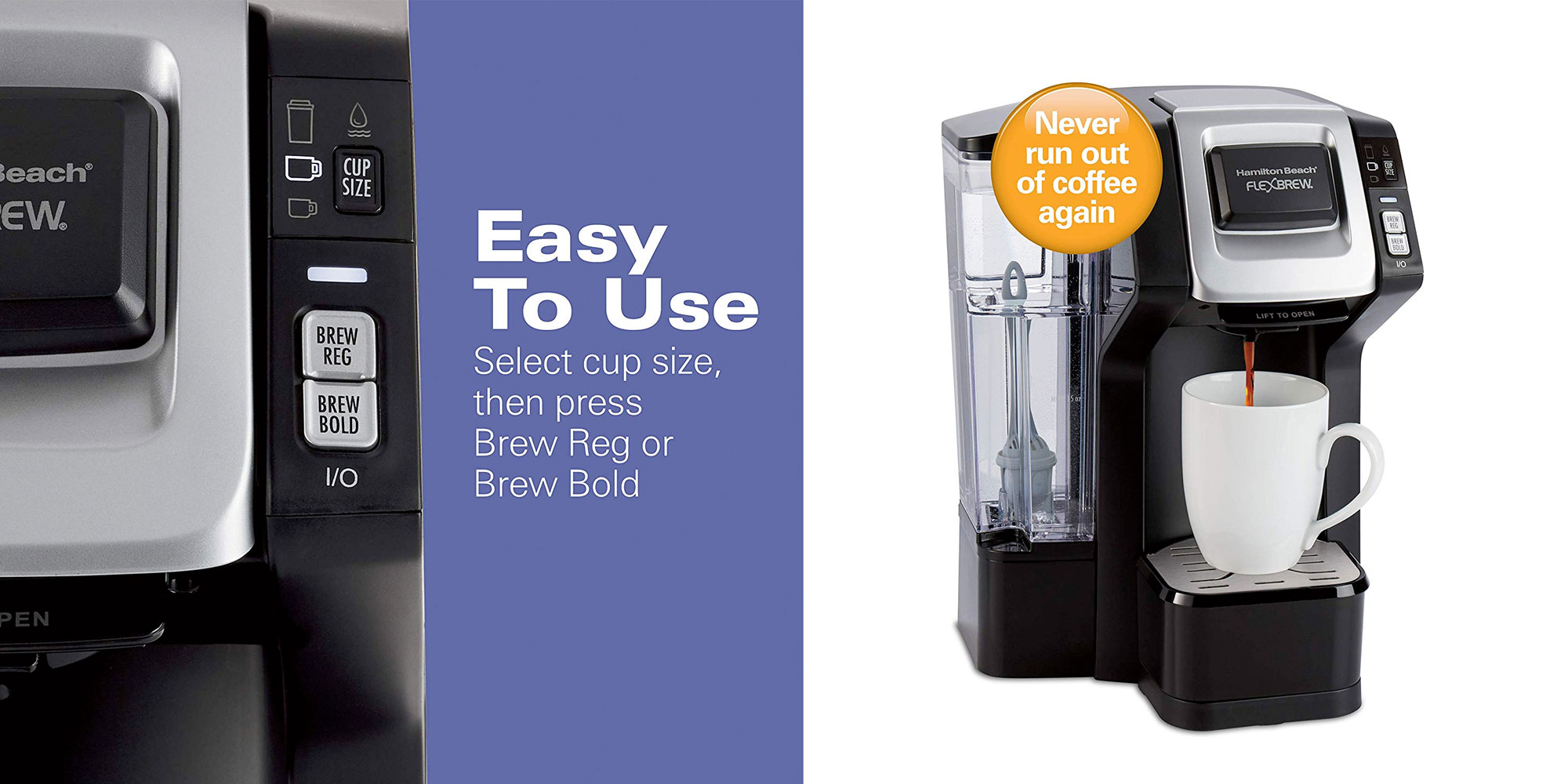 Enjoy KCups or your grounds w/ Hamilton Beach's FlexBrew connected