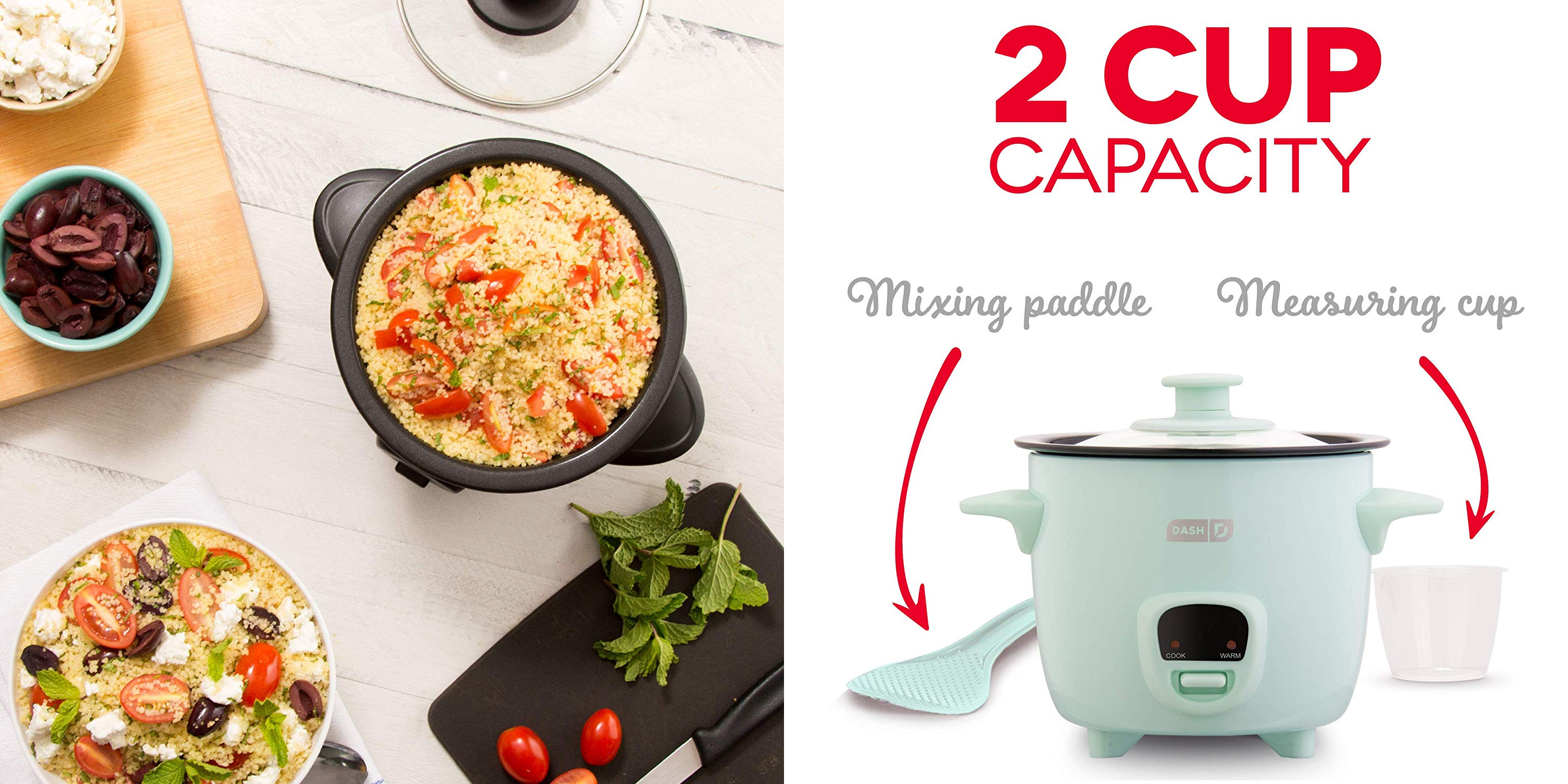 The Dash Mini Rice Cooker has a retro appeal & a low price of $17