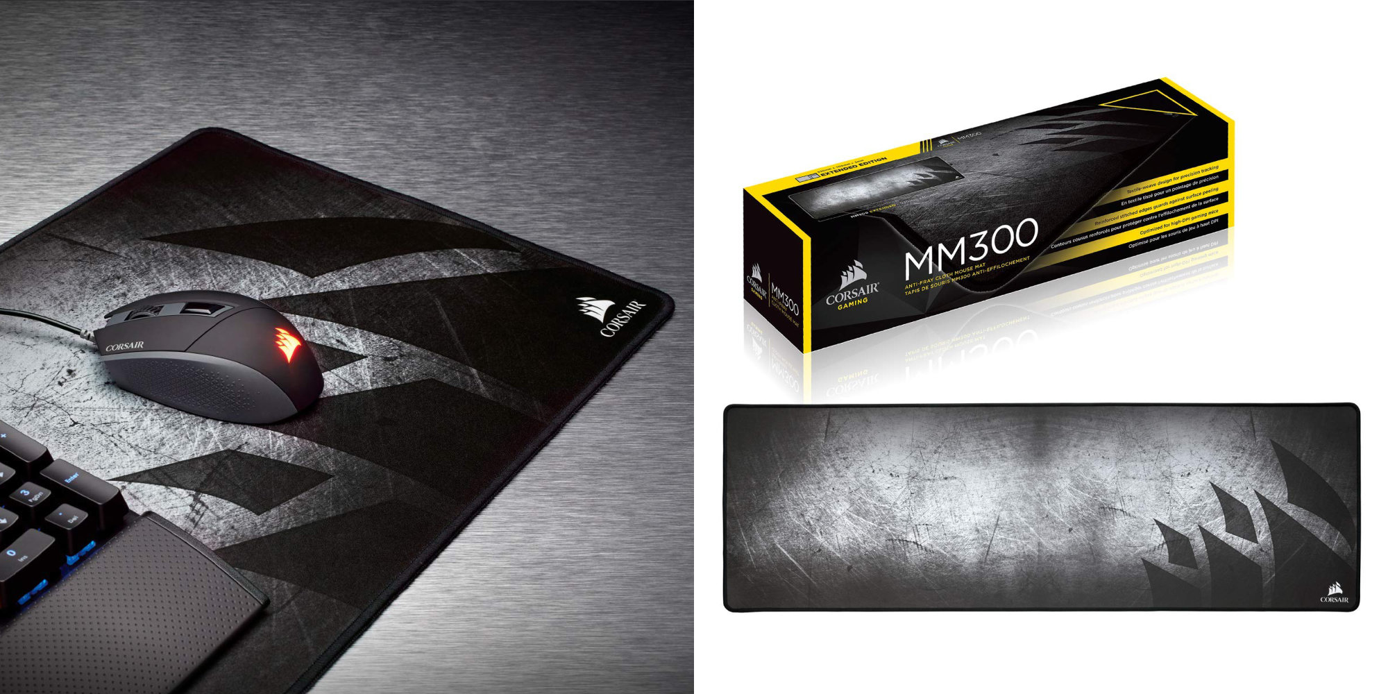 Increase tracking precision w/ CORSAIR's Extended Gaming Mouse Pad: $15  (Reg. up to $30)