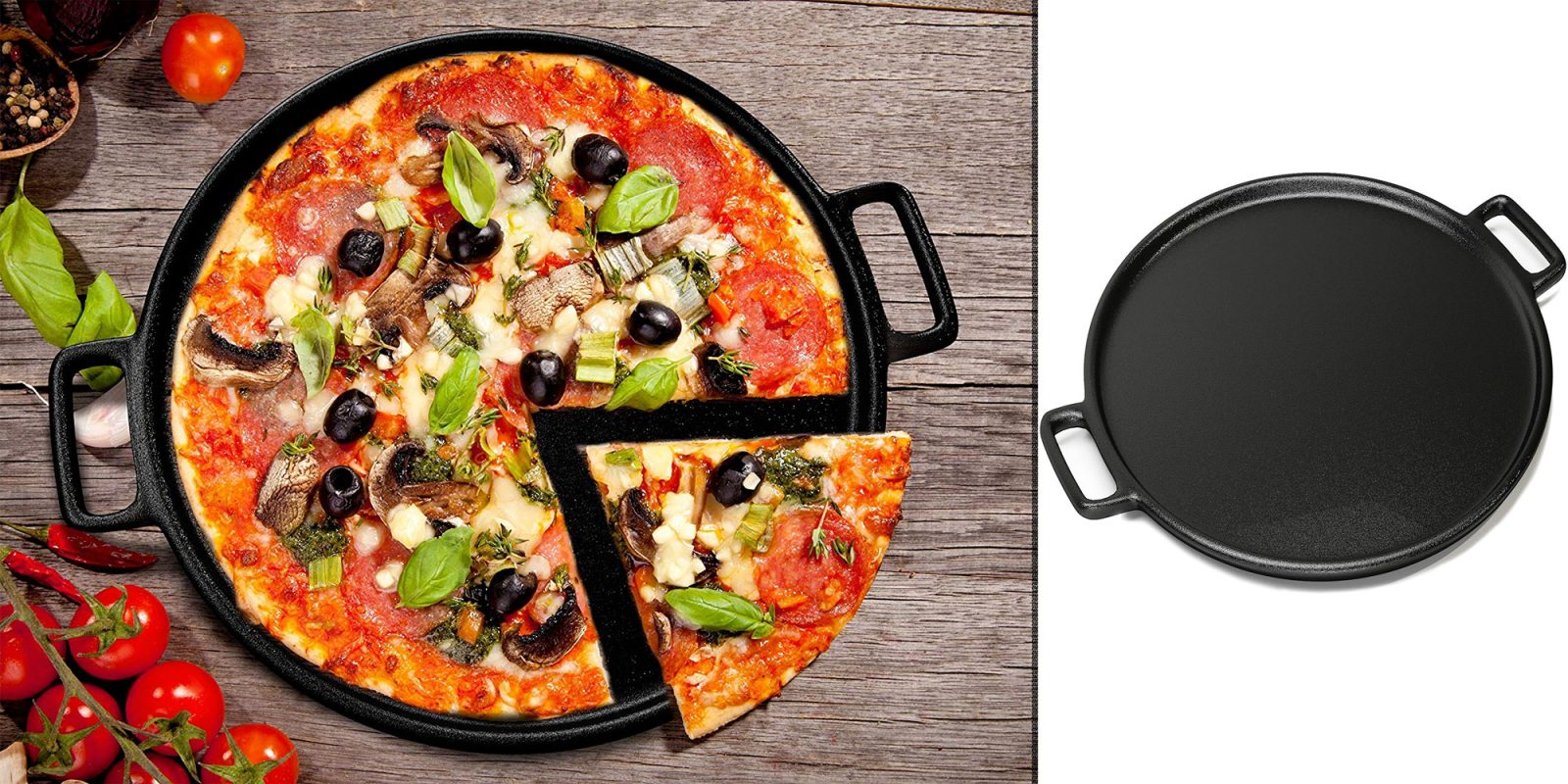 Enjoy homemade pizza on this 14inch cast iron pizza pan for just 16