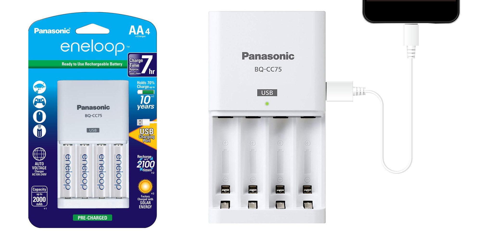 Panasonic's Eneloop Battery + Charger Combo comes w/ four AAs 19