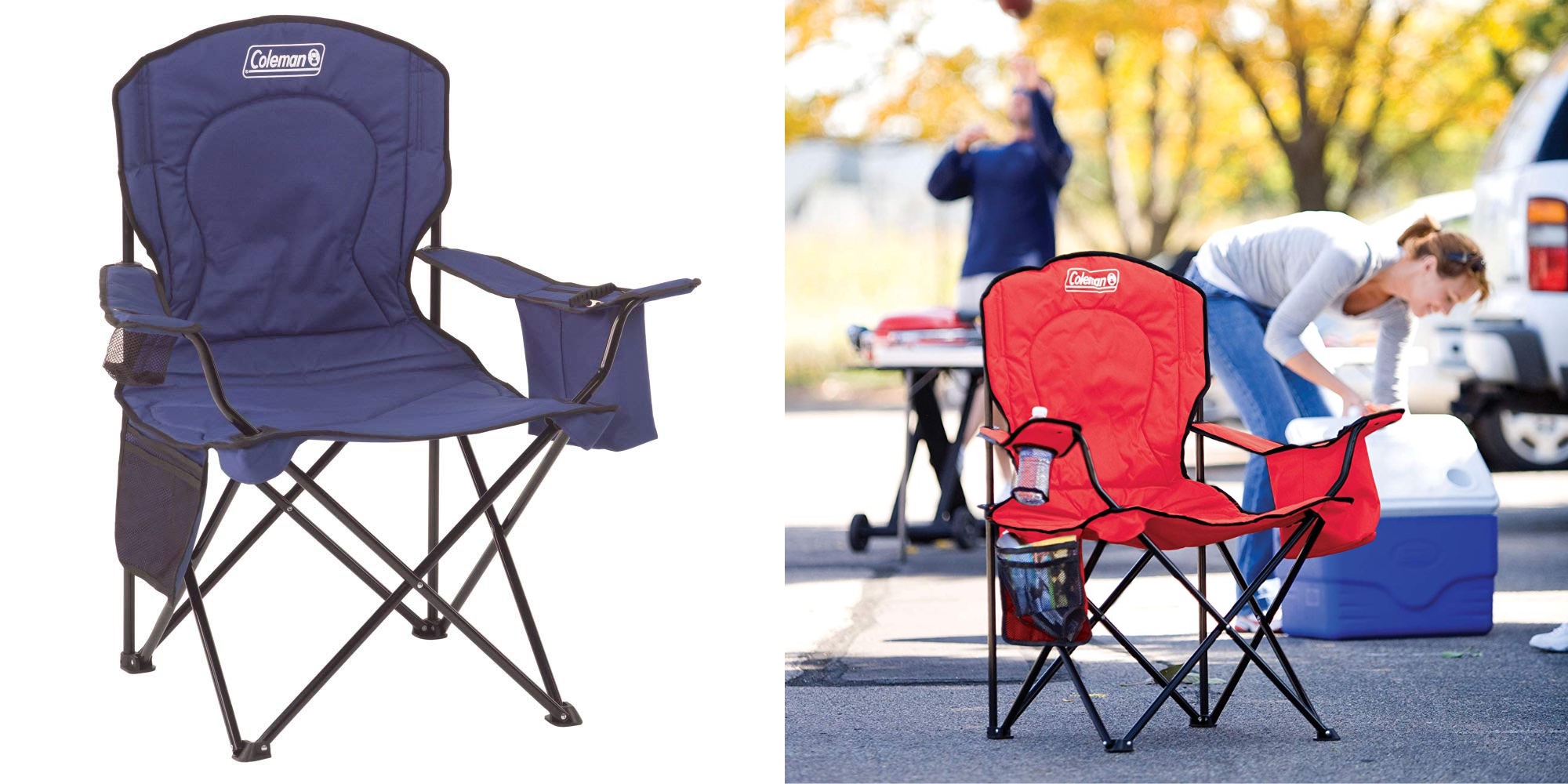 This Coleman Camping Chair has a builtin cooler for max convenience