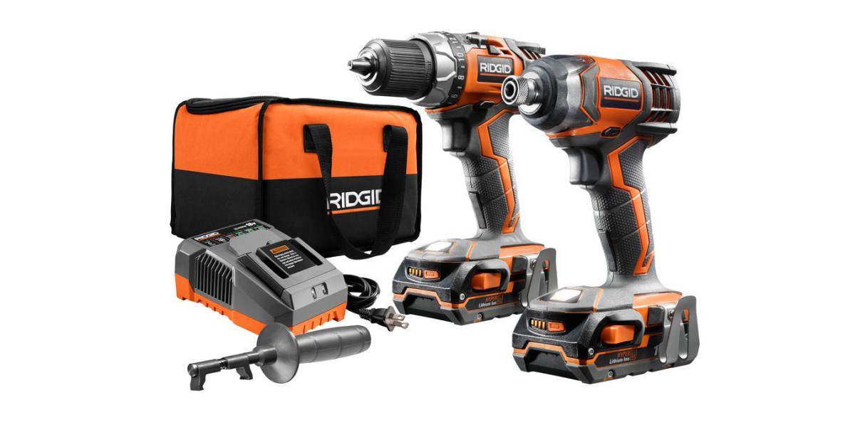 DIYers unite! This RIDGID Drill/Driver combo kit includes two batteries
