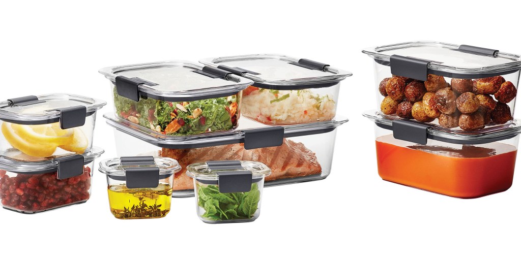 rubbermaid's stackable brilliance food container set now